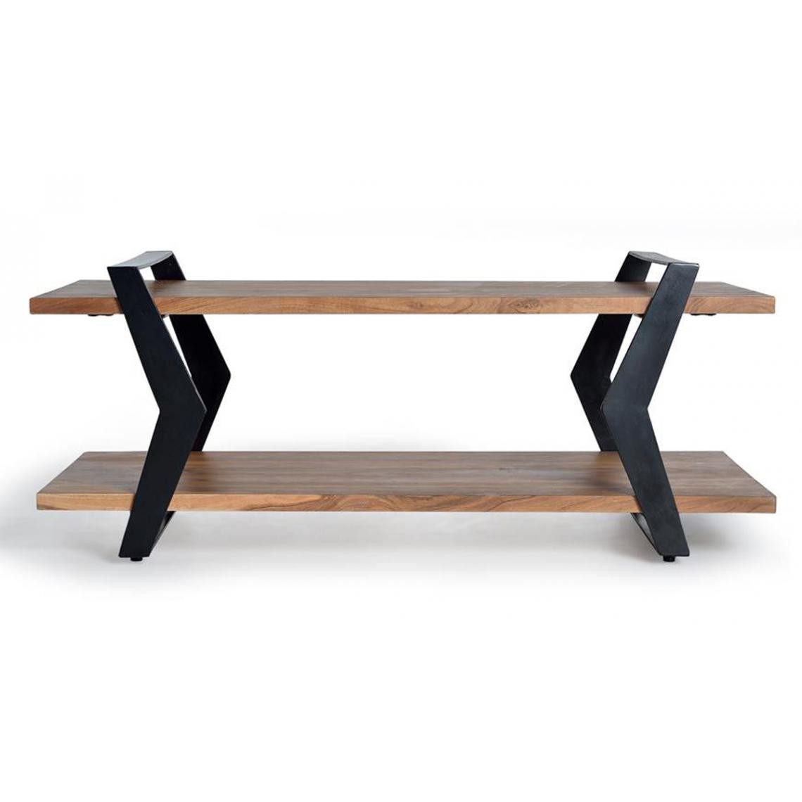 Pegane - Table basse en bois d'acacia coloris naturel - longueur 115 x profondeur 60 x hauteur 47 cm - Tables basses