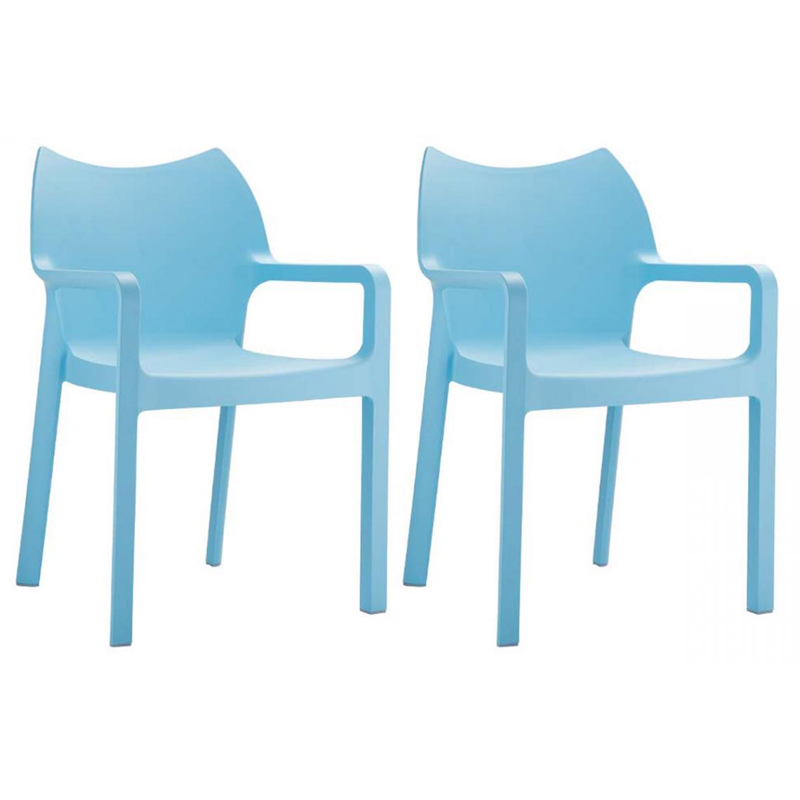 Icaverne - Superbe SET de 2 chaises empilables ligne Naypyidaw couleur Bleu clair - Tabourets