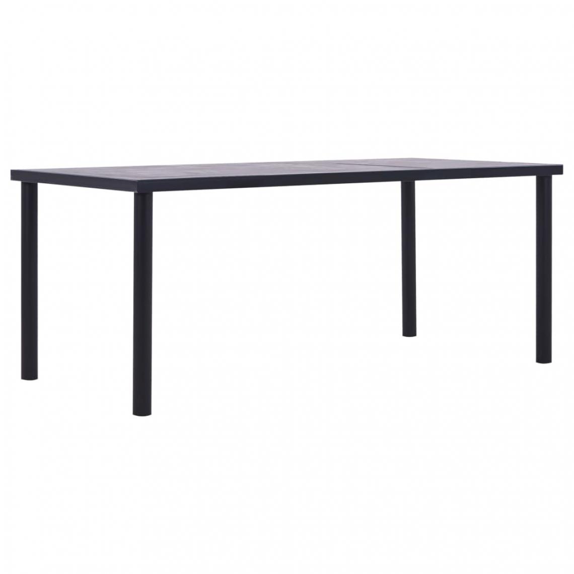 Chunhelife - Table de salle à manger Noir et gris béton 200x100x75 cm MDF - Tables à manger