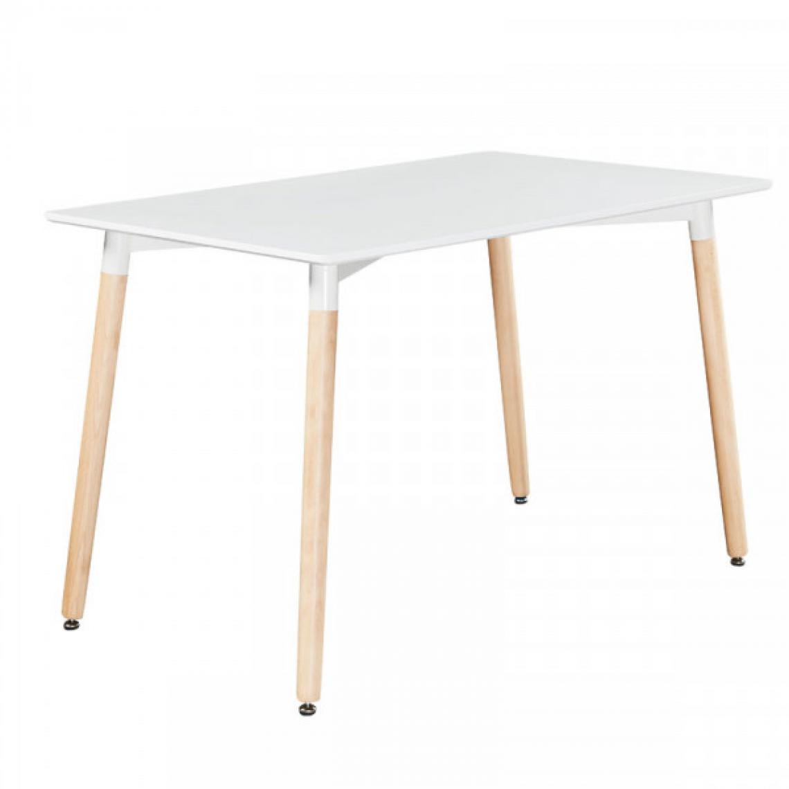 Dansmamaison - Table de repas rectangulaire 120 cm Blanc - OLAF - L 120 x l 80 x H 75 cm - Tables à manger