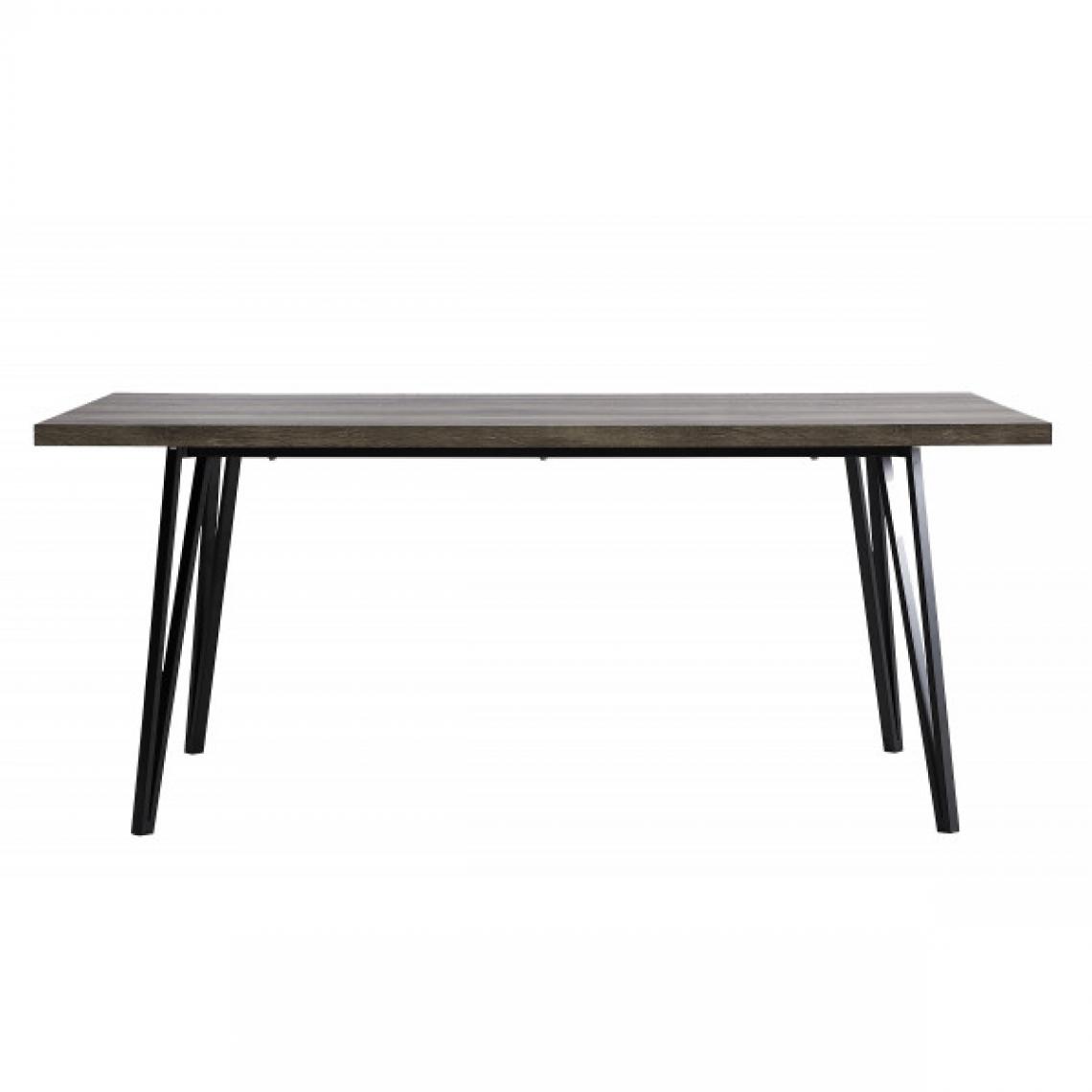 Moloo - BETTY-Table repas industriel 180 cm décor chêne gris pieds métal noir - Tables basses