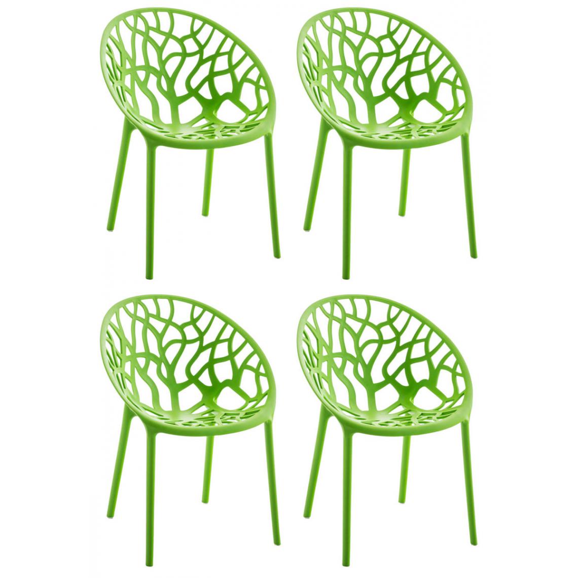 Icaverne - Inedit Lot de 4 chaises serie Vaduz couleur vert - Chaises