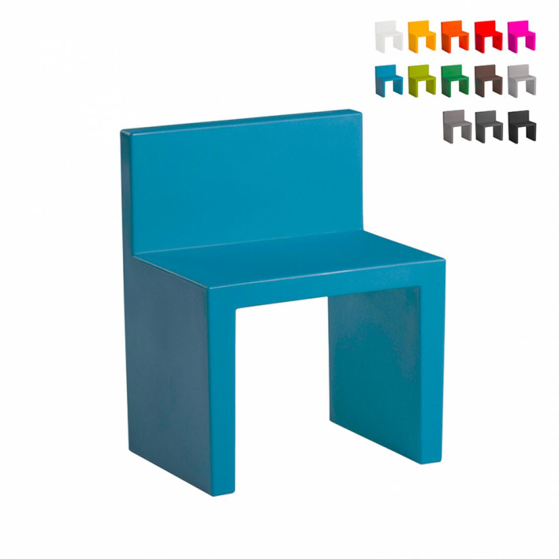 Slide - Chaise au design moderne Slide Angolo Retto pour la maison et le jardin, Couleur: Bleu - Chaises