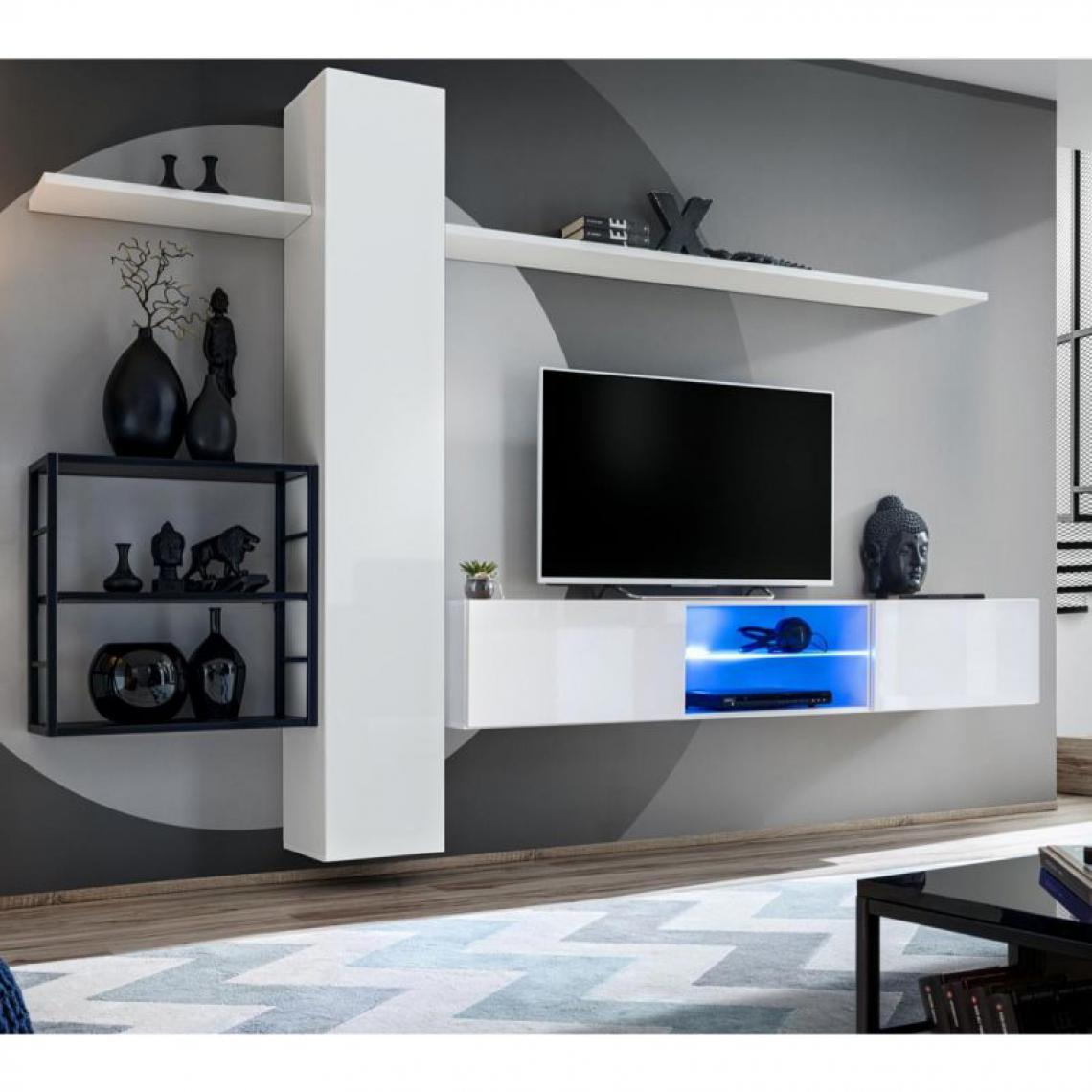 Ensemble de meubles design de salon SWITCH V, coloris chêne et noir