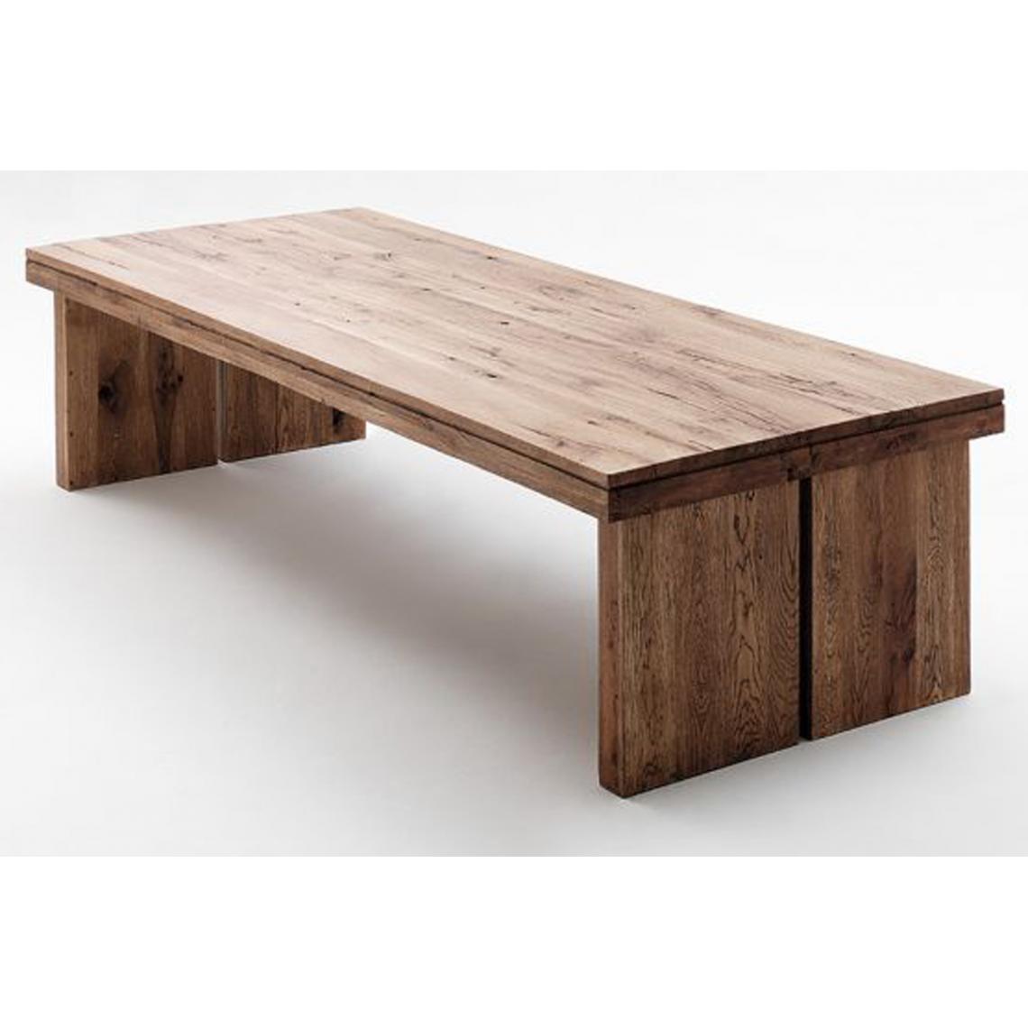 Pegane - Table à manger rectangulaire en chêne bassano laqué - L.260 x H.76 x P.100 cm - Tables à manger