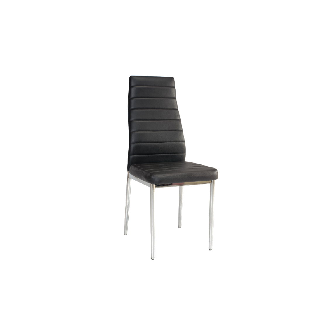 Ac-Deco - Chaise moderne - H261 - 40 x 38 x 96 cm - Cadre chromé - Noir - Chaises