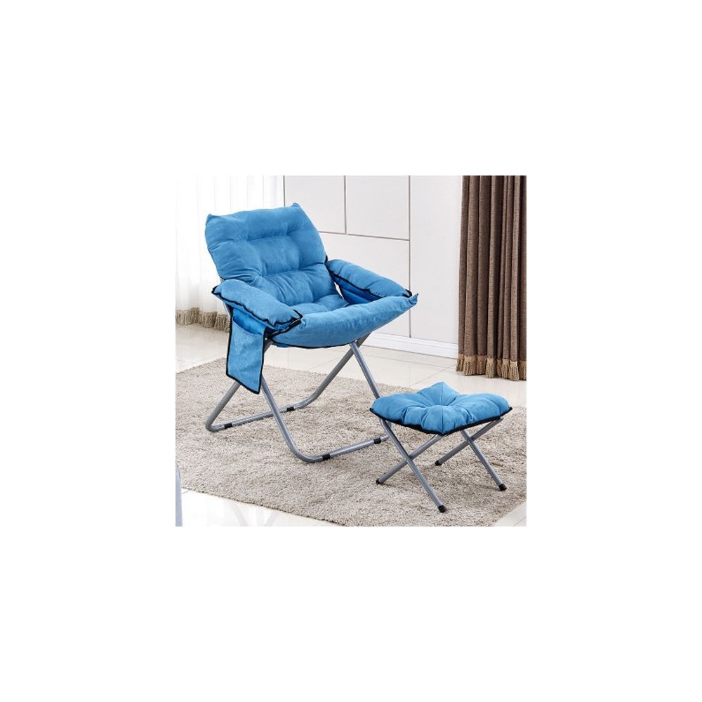 Wewoo - Creative Sofa paresseux pliant Salon simple Fauteuil lounge Tatami avec repose-pieds bleu - Chaises