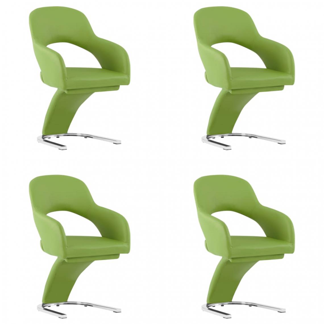 Icaverne - sublime Fauteuils et chaises serie Kaboul Chaises de salle à manger 4 pcs Vert Similicuir - Chaises