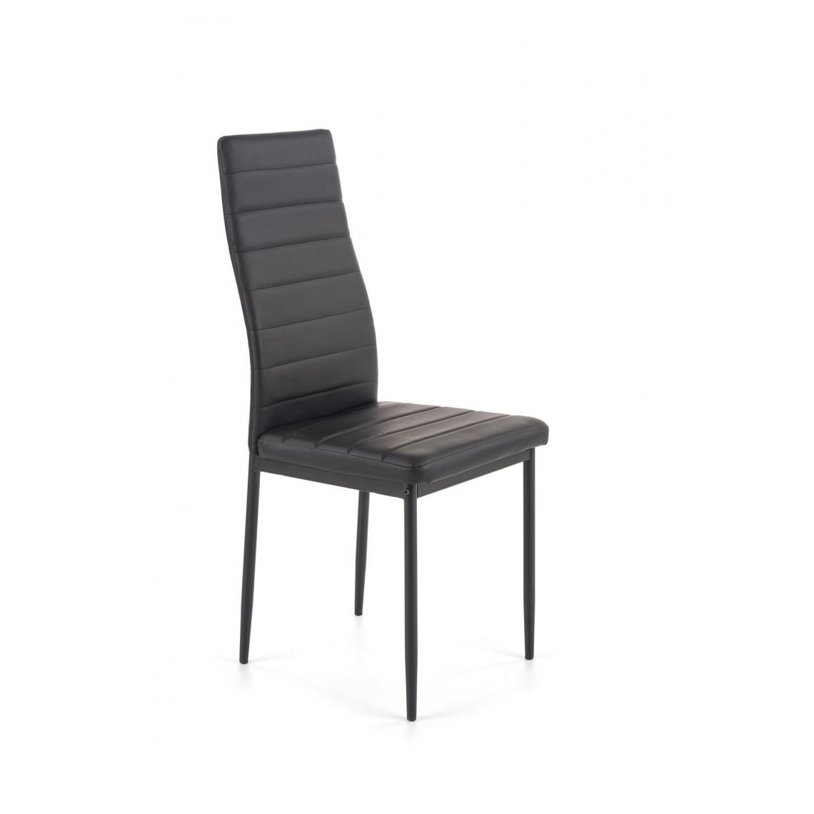Hucoco - FLAVIO - Chaise rembourrée style moderne salon/chambre - 97x49x40 - Base métallique - Meuble de salle à manger - Noir - Chaises