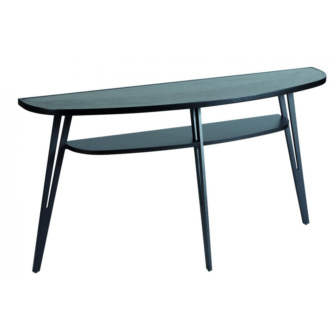 Pegane - Table console en MDF / céramique coloris noir - Longueur 140 x profondeur 35 x hauteur 75 cm - Consoles