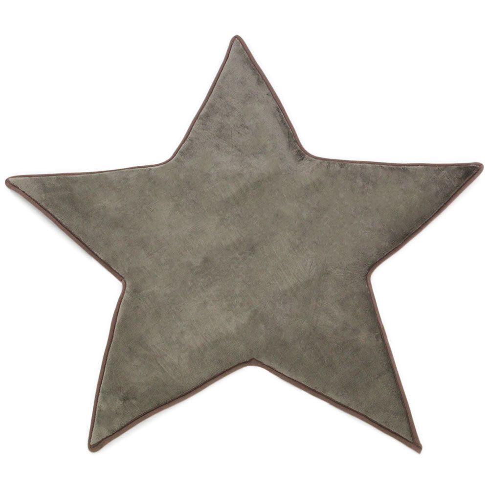 Mon Beau Tapis - FLANELLE - Tapis forme étoile extra-doux taupe 90x90 - Tapis