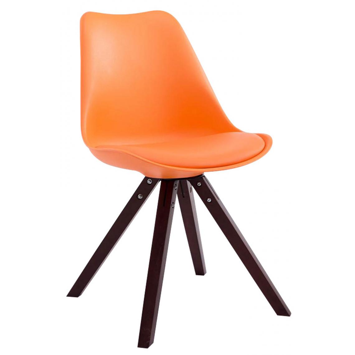 Icaverne - Splendide Chaise visiteur categorie Katmandou cuir synthétique carré cappuccino (chêne) couleur Orange - Chaises