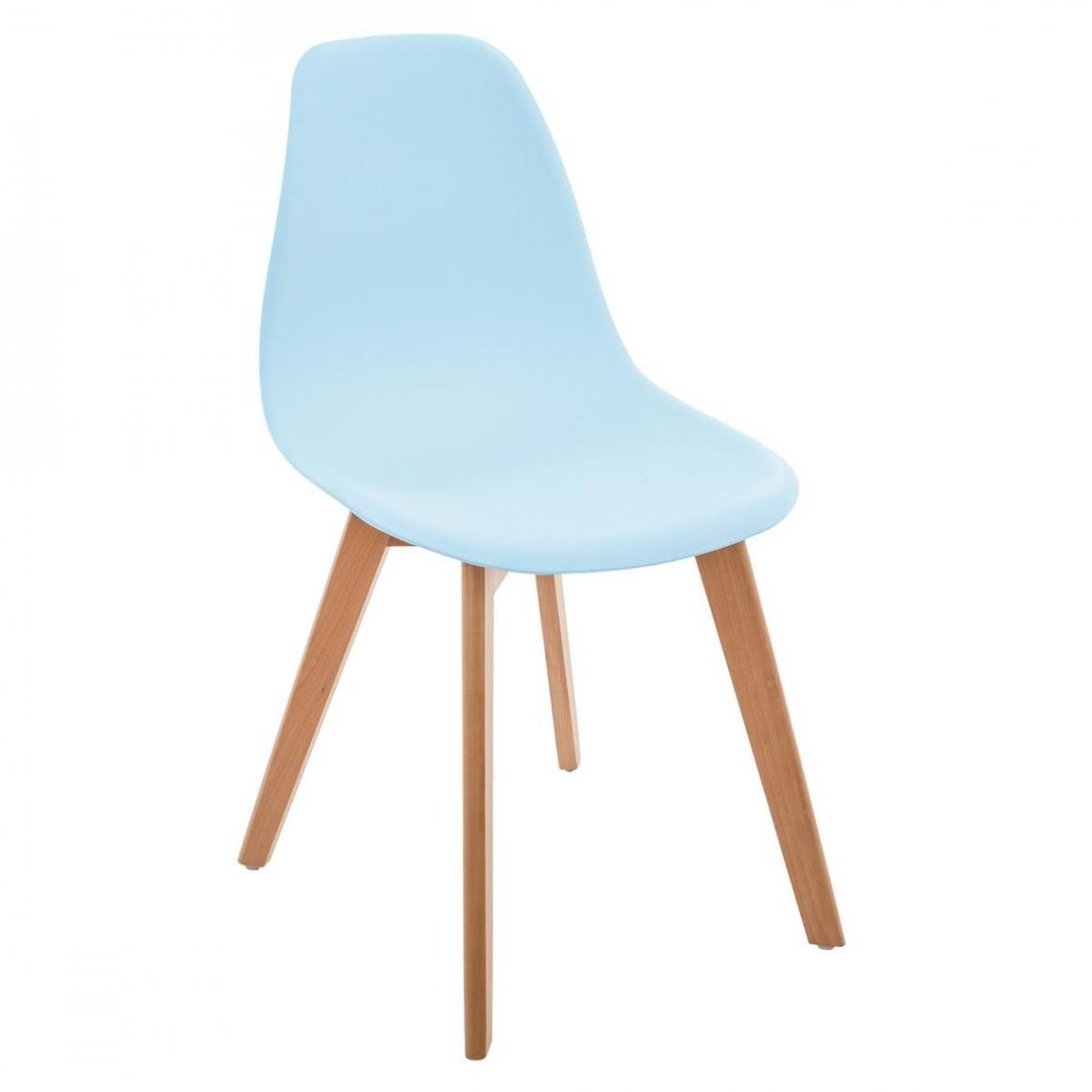 Pegane - Lot de 4 chaises pour enfant en Polypropylène bleu - 58 x 34 x 30 cm - Chaises