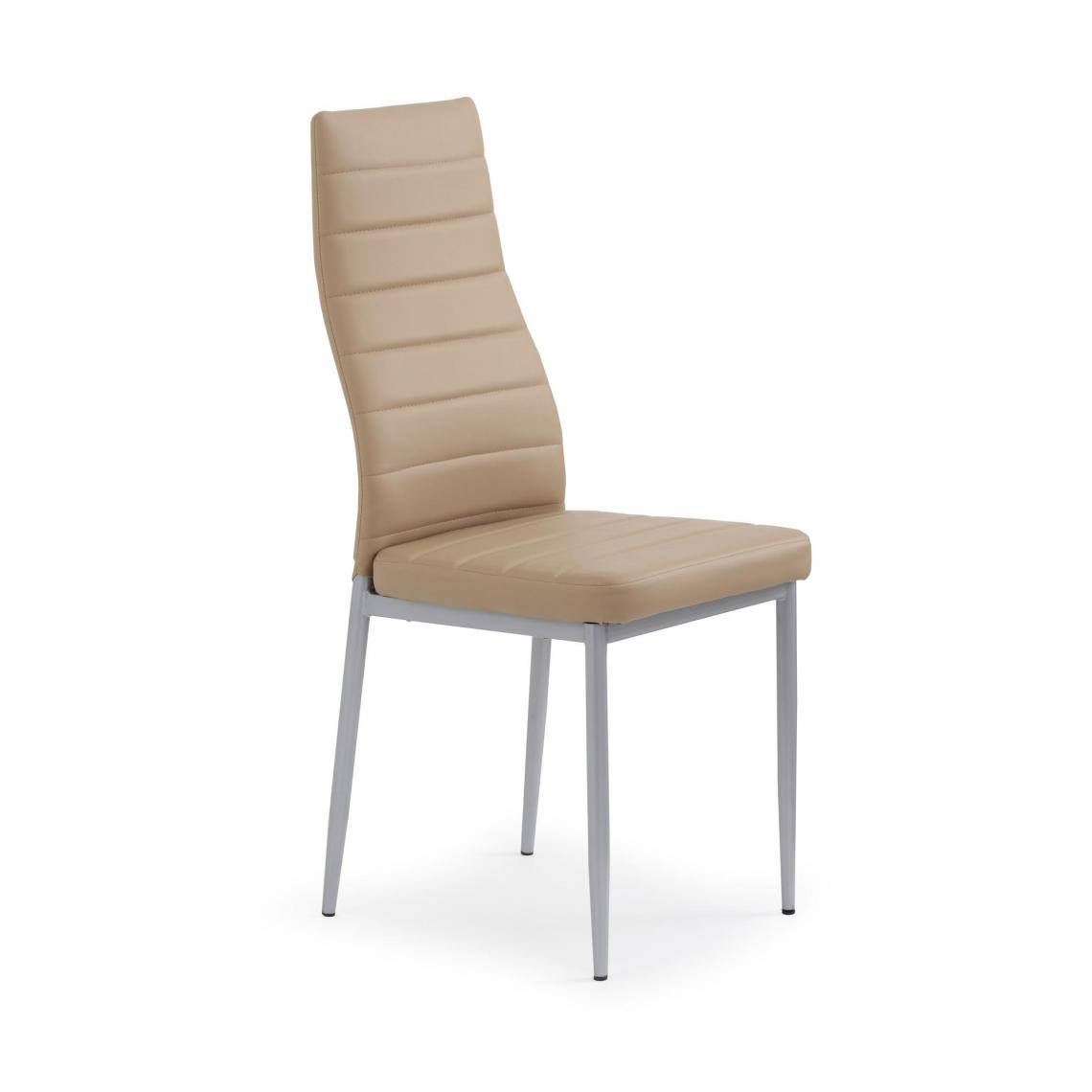 Hucoco - FLAVIO - Chaise rembourrée style moderne salon/chambre - 97x49x40 - Base métallique - Meuble de salle à manger - Marron - Chaises