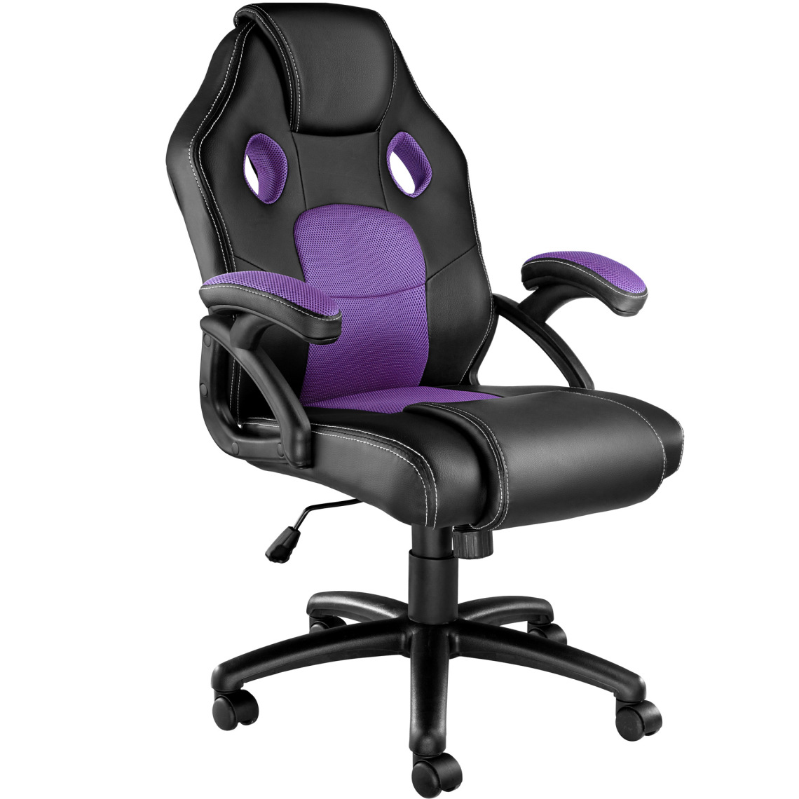 Tectake - Chaise gamer MIKE - noir/violet - Chaises