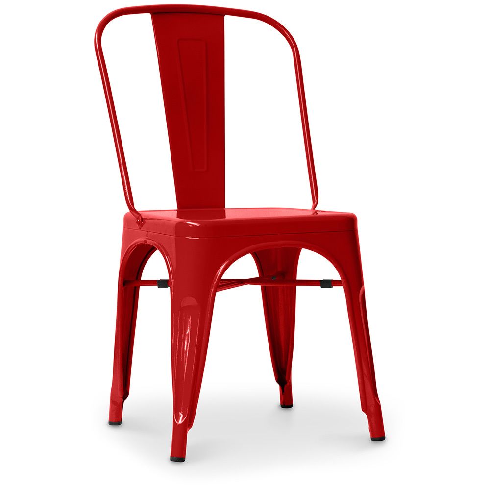 Privatefloor - Chaise style Tolix - Siège carré - Métal - Chaises