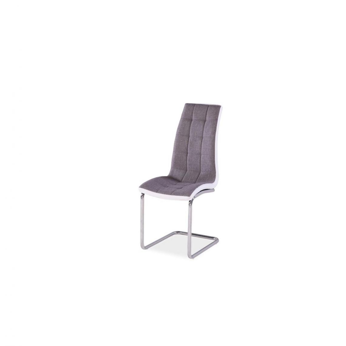 Ac-Deco - Chaise en tissu - H103 - 43 x 42 x 102 cm - Gris - Chaises