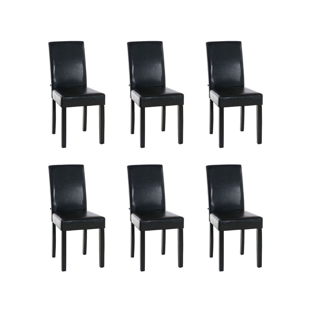 marque generique - Distingué lot de 6 Chaises de cuisine, de salon Accra noir - Chaises