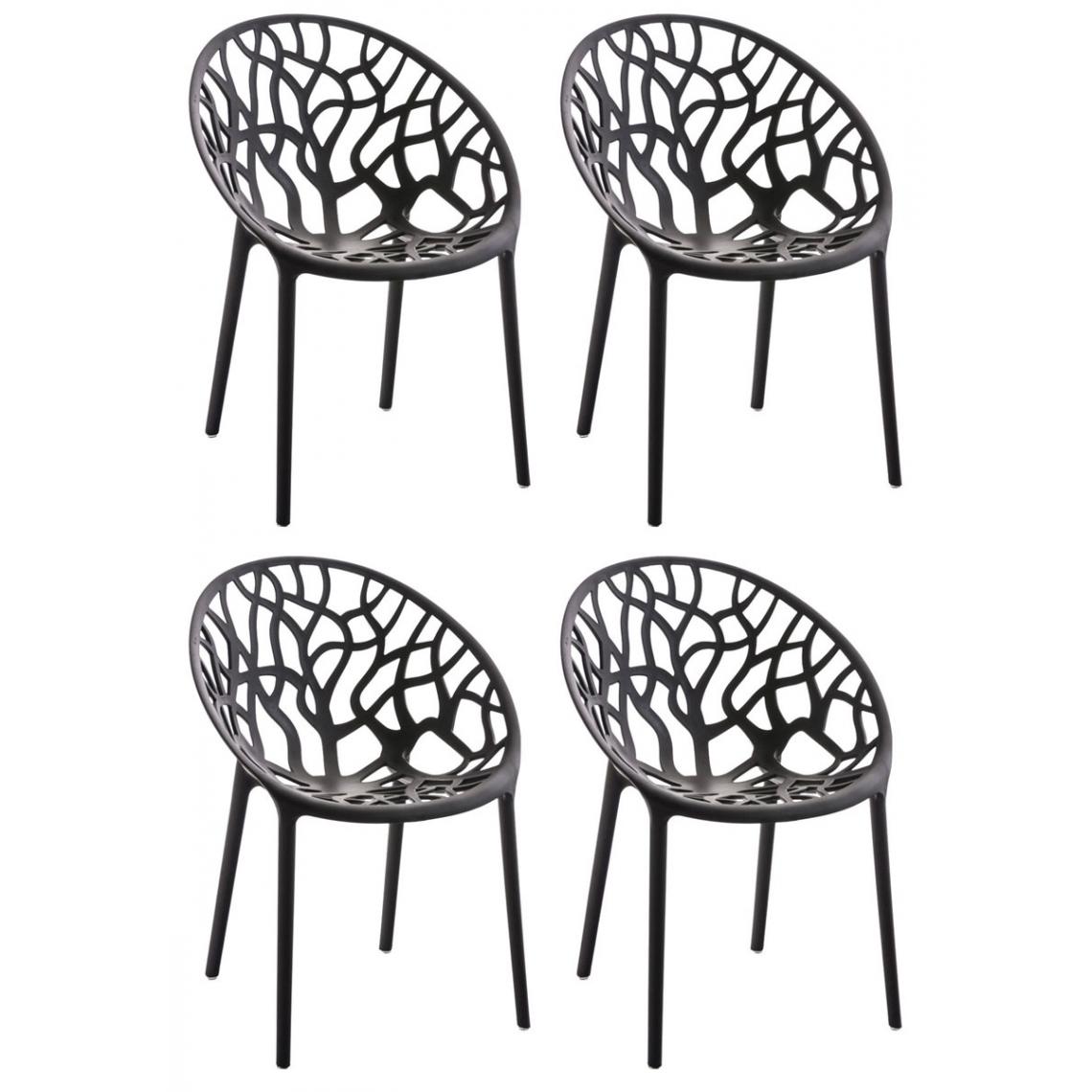 Icaverne - Esthetique Lot de 4 chaises selection Vaduz couleur noir - Chaises
