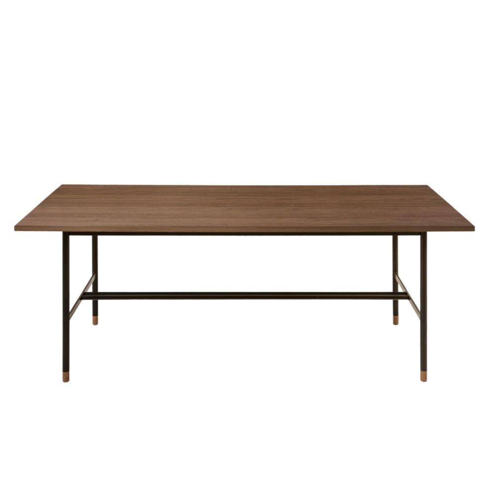 HELLIN - Table rectangulaire en bois et métal noir L200 JERSEY - Tables à manger