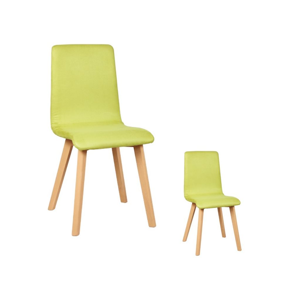 Tousmesmeubles - Duo de chaises Microfibre Verte - VOLANTE - Chaises