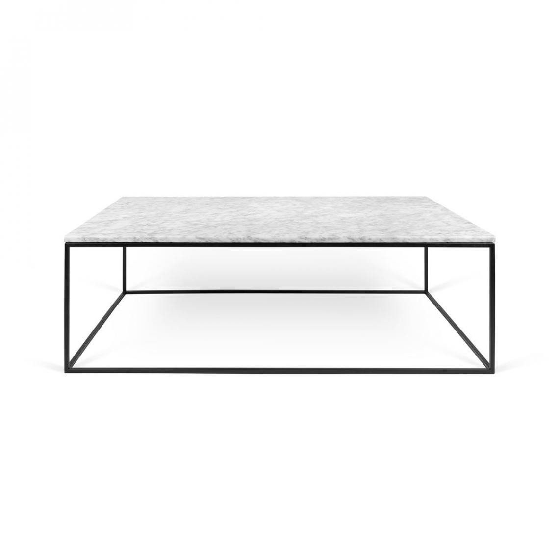 Temahome - Table basse marbre GLEAM 120 - blanc et noir - Tables à manger