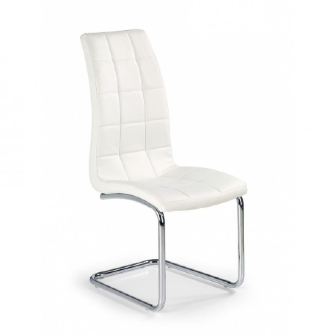 Carellia - Lot de 2 chaises AUDE en cuir synthétique - Blanc - Chaises