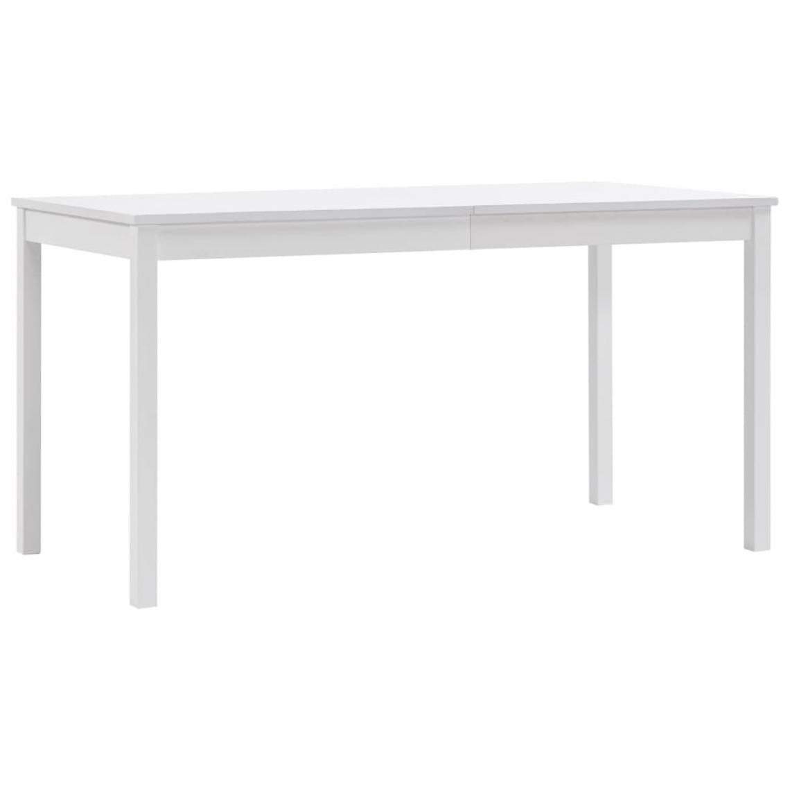Chunhelife - Table de salle à manger Blanc 140 x 70 x 73 cm Pin - Tables à manger