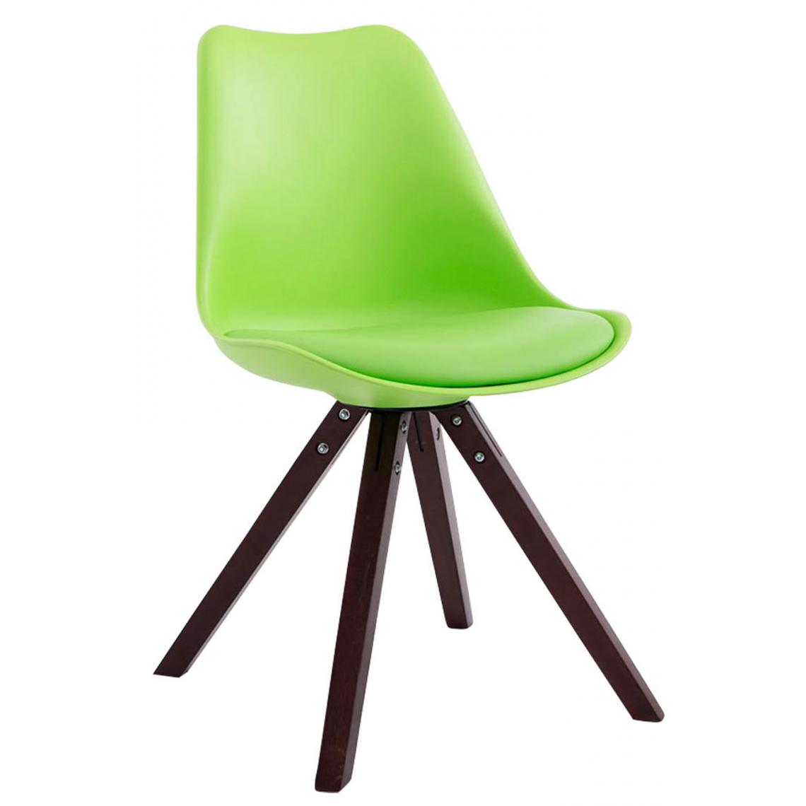 Icaverne - Magnifique Chaise visiteur selection Katmandou cuir synthétique carré cappuccino (chêne) couleur vert - Chaises