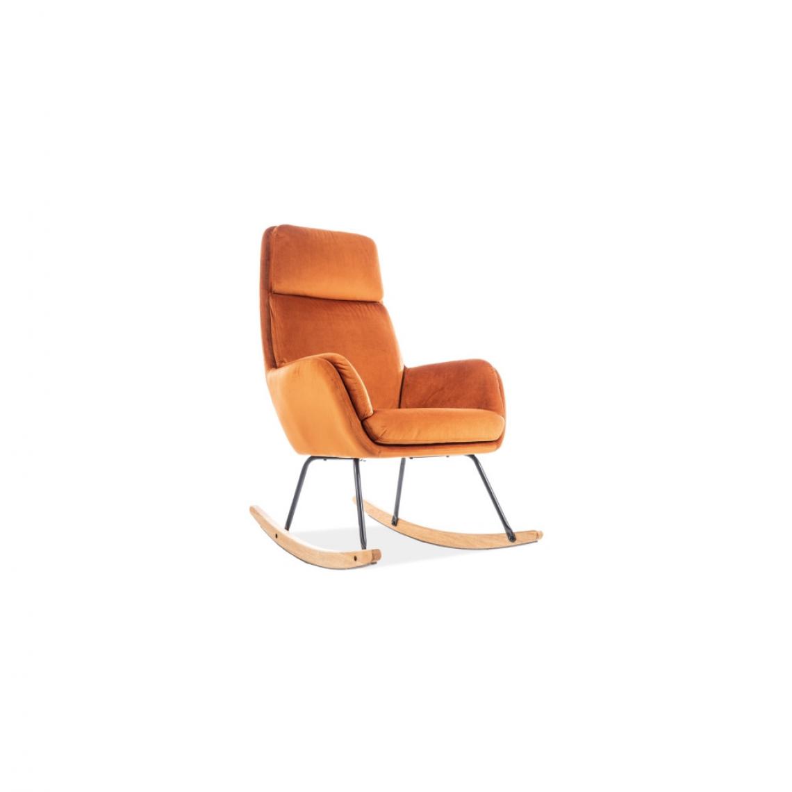 Ac-Deco - Chaise berçante - Hoover - L 70 x l 49 x H 106 cm - Orange - Chaises