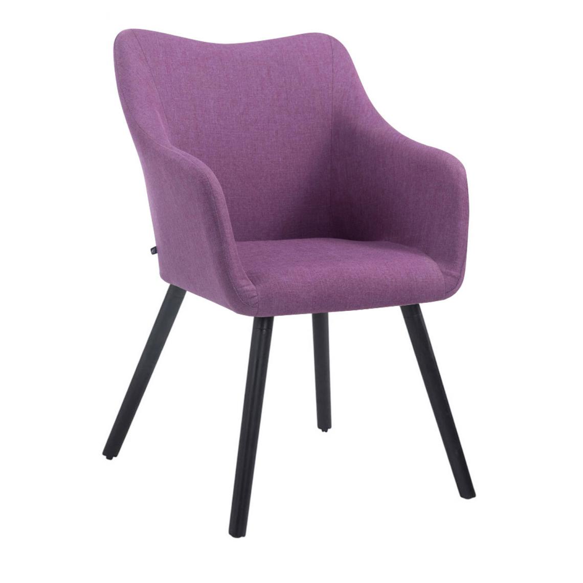 Icaverne - Moderne Chaise visiteur selection Bamako V2 en tissu noir couleur violet - Tabourets