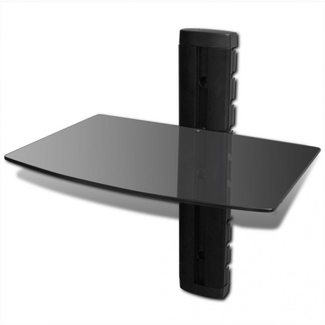 Sans Marque - Étagère murale noire 1 tablette pour DVD - Noir - Meubles TV, Hi-Fi