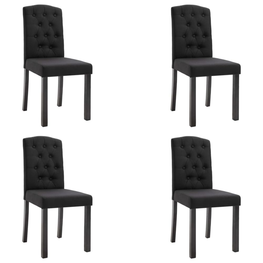 marque generique - Icaverne - Chaises de cuisine & de salle à manger collection Chaises de salle à manger 4 pcs Noir Tissu - Chaises
