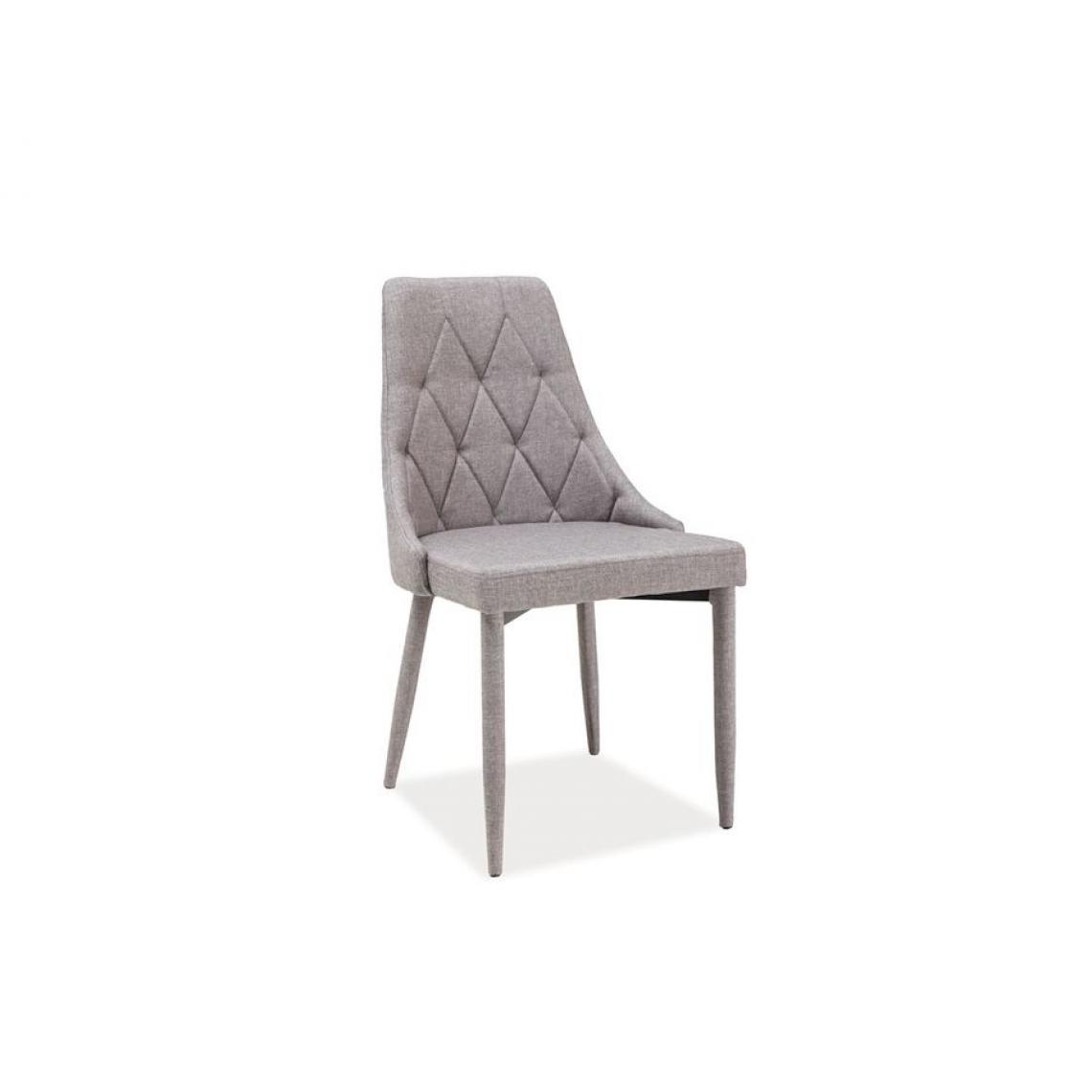 Hucoco - TRIB | Chaise moderne de style scandinave | Dimensions: 88x46x46 cm | Rembourrée en tissu | Structure en métal rembourrée - Gris - Chaises