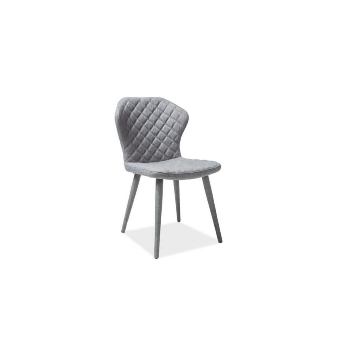 Hucoco - LONAN | Chaise avec dossier raffiné style glamour | 87x50x43 cm | Tissu haute qualité | Chaise salle à manger/salon/bureau - Gris - Chaises