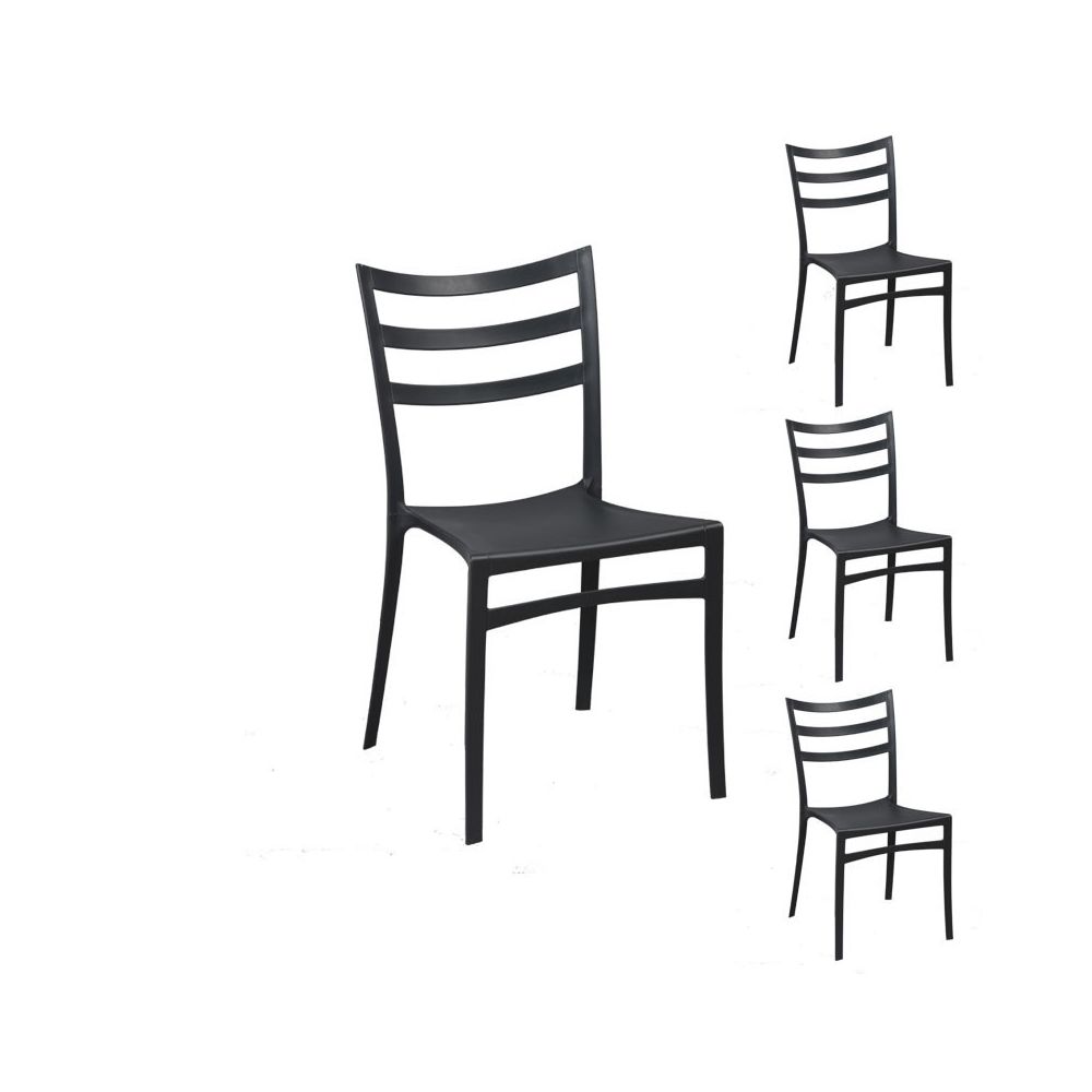 Dansmamaison - Quatuor de chaises Noires - YMA - L 51 x l 47 x H 86 cm - Chaises