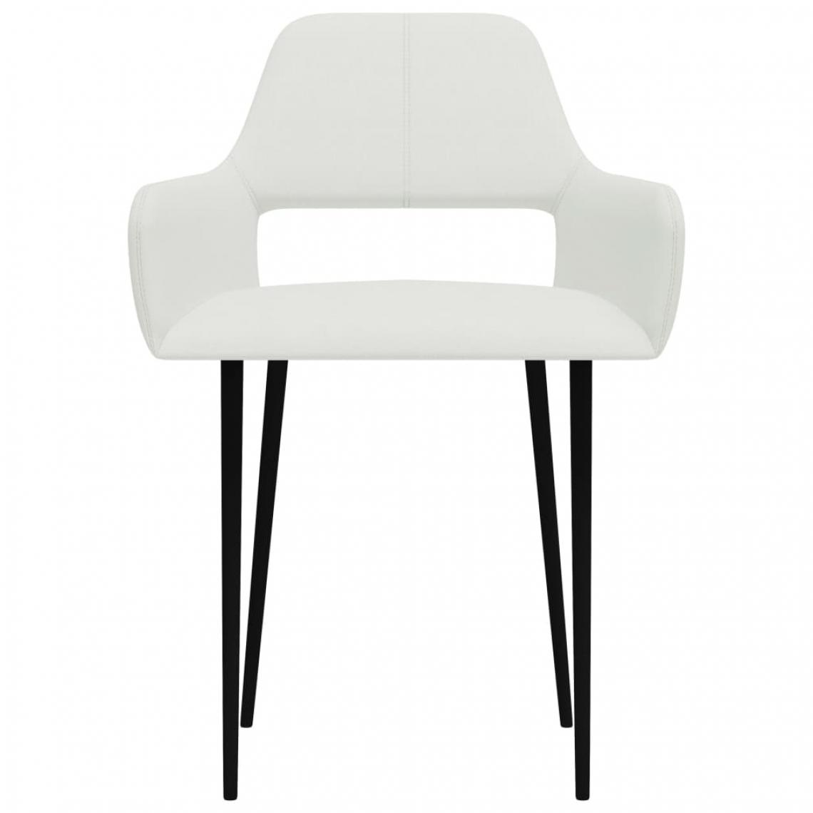 Icaverne - Icaverne - Chaises de cuisine serie Chaises de salle à manger 6 pcs Blanc Tissu - Chaises