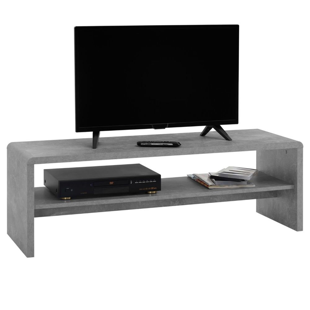 Idimex - Table basse / Meuble TV NOELLE, en mélaminé décor béton - Tables basses