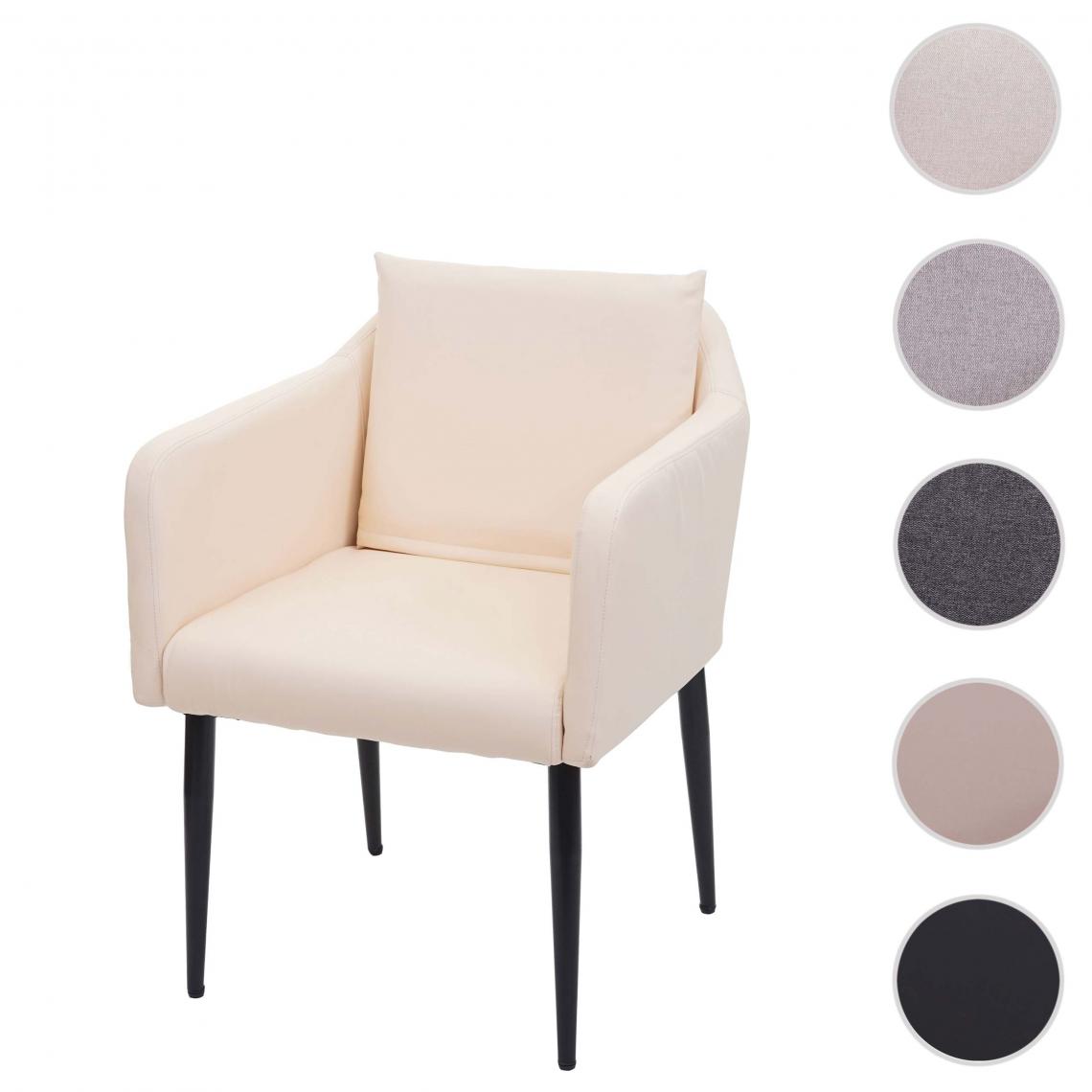 Mendler - Chaise de salle à manger HWC-H93, chaise de cuisine chaise longue ~ similicuir crème-beige - Chaises