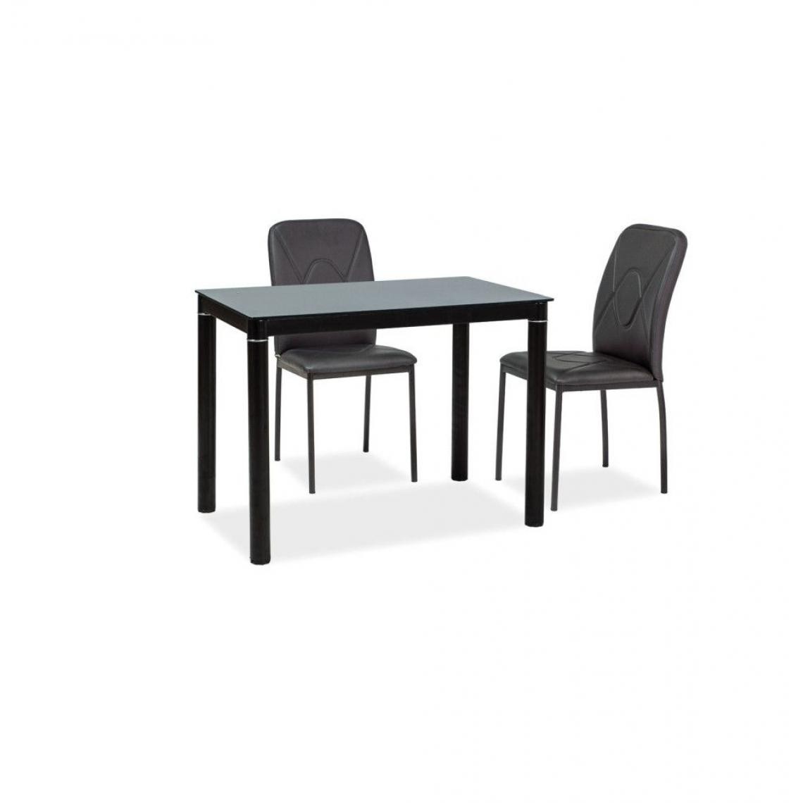 Ac-Deco - Table 4 personnes - Galant - 100 x 60 x 75 cm - Noir - Tables à manger