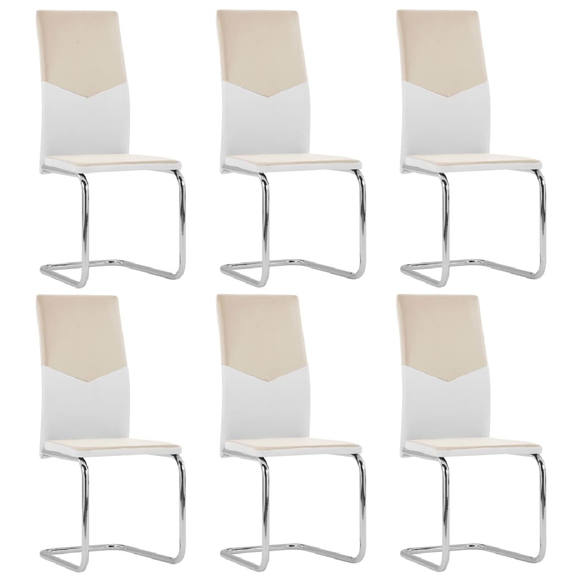 Chunhelife - Chunhelife Chaises de salle à manger cantilever 6pcs Cappuccino Similicuir - Chaises