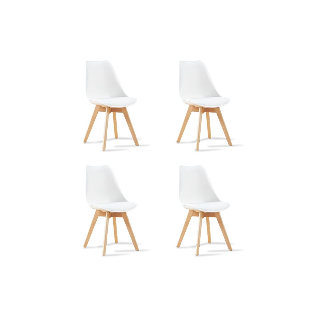 Designetsamaison - Lot de 4 chaises scandinaves blanches - Bjorn - Chaises