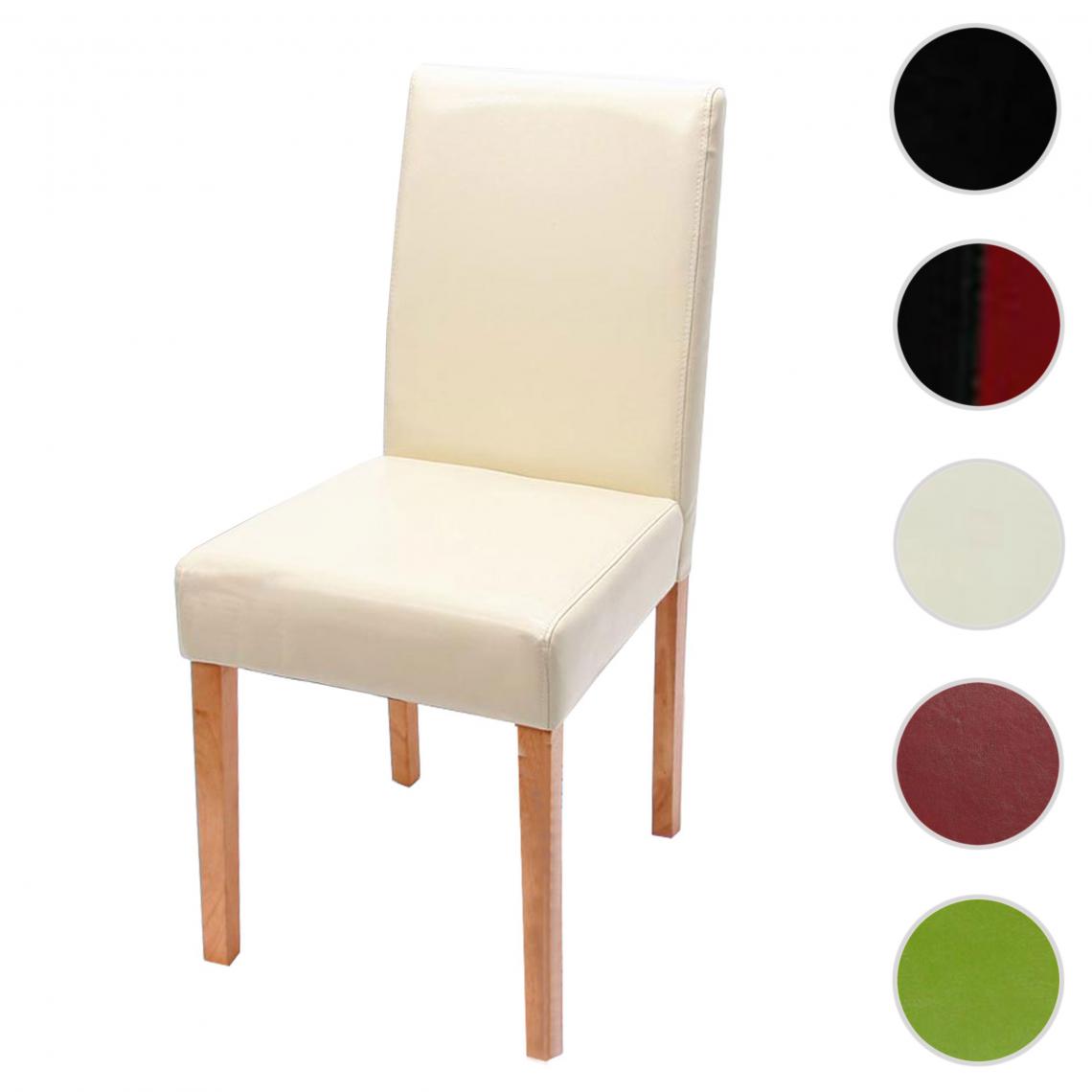 Mendler - Chaise de salle à manger Littau, chaise de cuisine, similicuir ~ crème, pieds clairs - Chaises