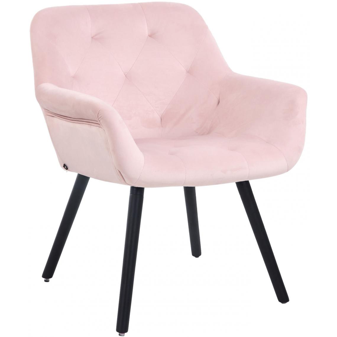 Icaverne - Moderne Chaise de salle à manger reference Khartoum velours noir couleur rose - Chaises