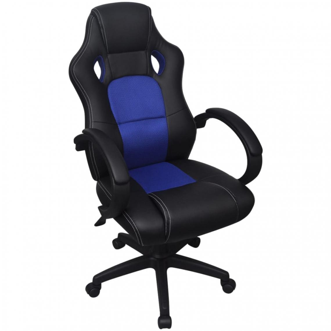 Chunhelife - Chaise de bureau en cuir artificiel Bleu - Chaises