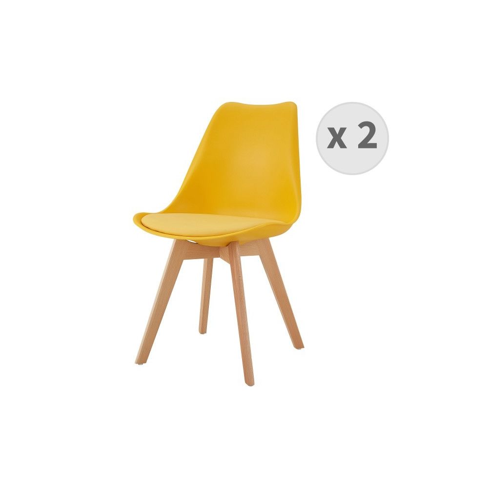 Moloo - Lot X2 Chaises Scandinaves curry Lighty - Chaises