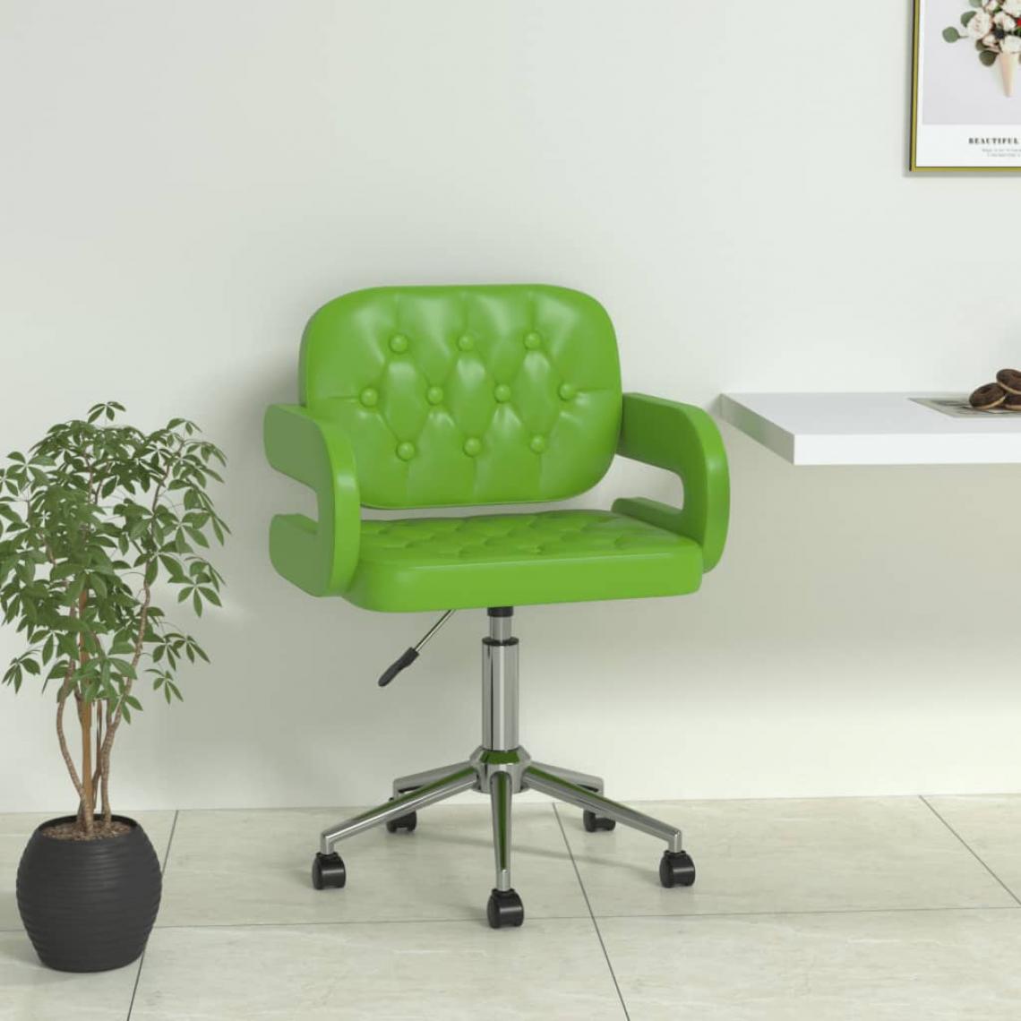 Vidaxl - vidaXL Chaise pivotante de salle à manger Vert Similicuir - Chaises