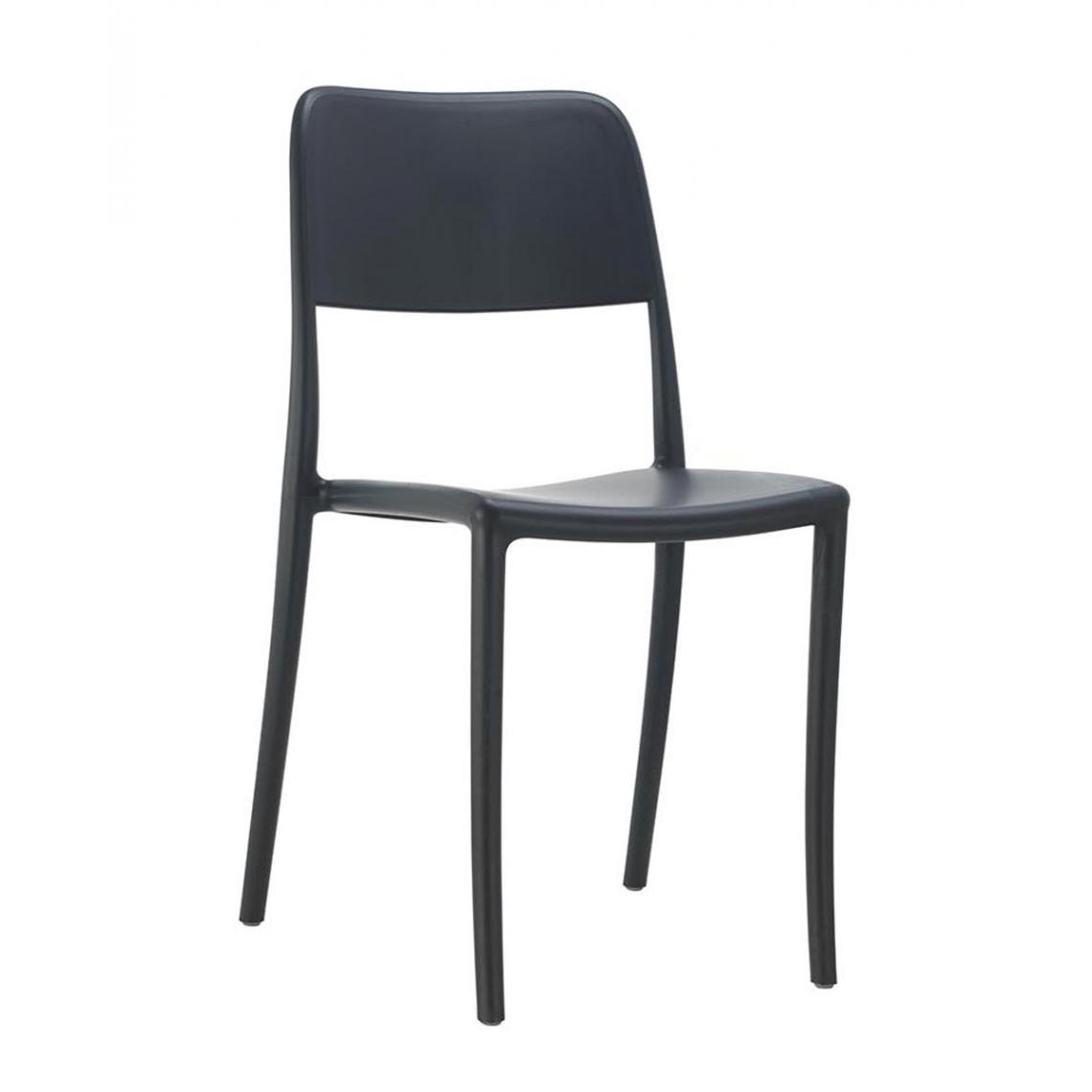 Pegane - Lot de 4 chaises en polypropylène coloris Noir - Longueur 52,5 x Largeur 45 x hauteur 83 x hauteur assise. 46 cm - Chaises