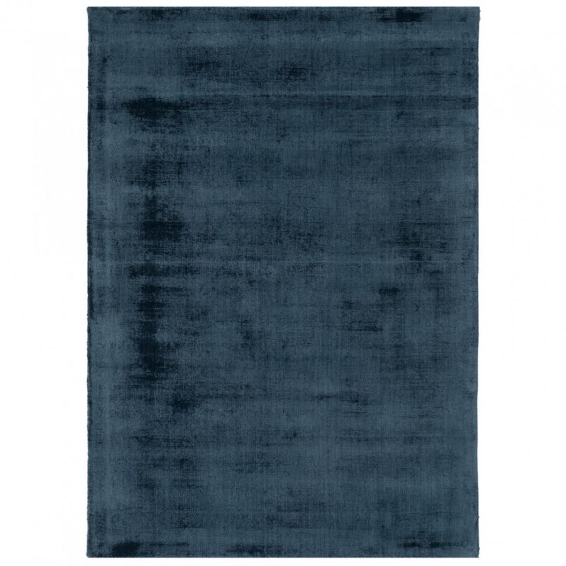Meubletmoi - Tapis 120 x 170 cm rectangulaire moiré viscose bleu foncé - APIS 6071 - Tapis
