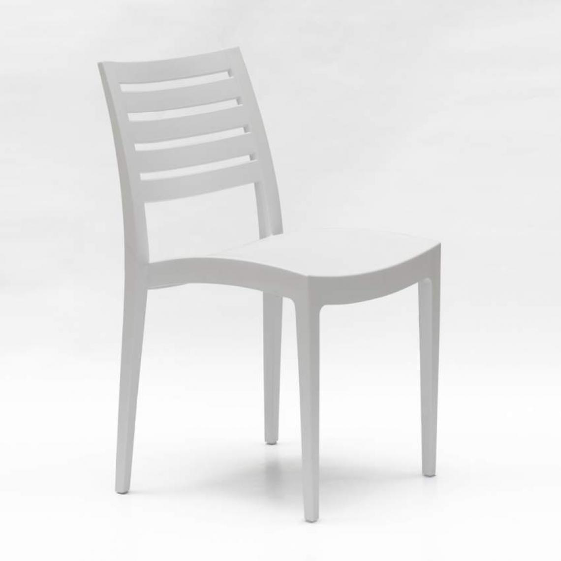Grand Soleil - Chaise empilable polypropylène pour maison endroits publics et extérieur Grand Soleil Firenze, Couleur: Blanc - Chaises